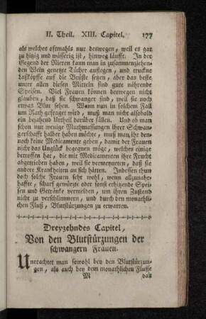 Dreyzehndes Capitel, Von den Blutstürzungen der schwangern Frauen.