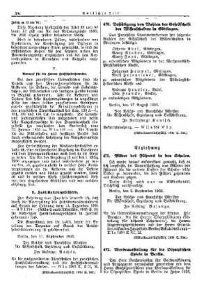 Bestätigung von Wahlen der Gesellschaft der Wissenschaften in Göttingen : [Wissenschaft] ; [Amtliche Erlasse] ; [Amtlicher Teil]