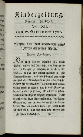Nro XII. vom 17. September 1781