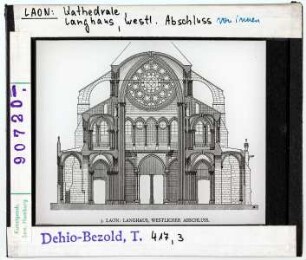 Laon: Kathedrale, Langhaus, westlicher Abschluss von innen