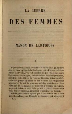 La guerre des femmes, 1