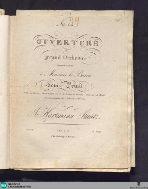 Ouverture à grand orchestre, oeuv. 7
