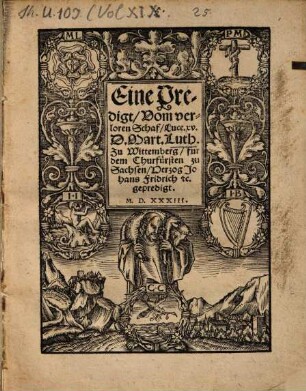 Eine Predigt, Vom verloren Schaf, Luce. xv. D. Mart. Luth.