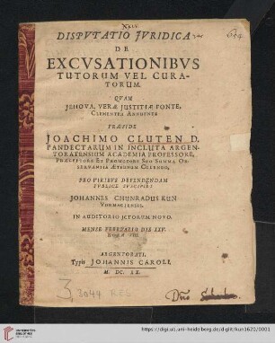 Dispvtatio Jvridica De Excvsationibvs Tutorum Vel Curatorum