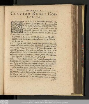 Oikonomia Clavium Regni Coelorum.