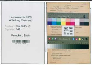 Entnazifizierung Erwin Kempken , geb. 20.03.1901 (Kaufmann)