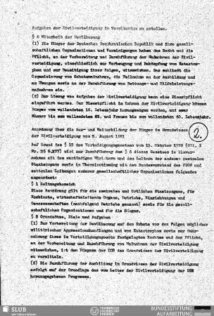 2. Anordnung über die Aus- und Weiterbildung der Bürger im Grundwissen der Zivilverteidigung vom 3. August 1981