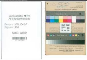 Entnazifizierung Walter Kaller , geb. 08.04.1914 (Zollbeamter)