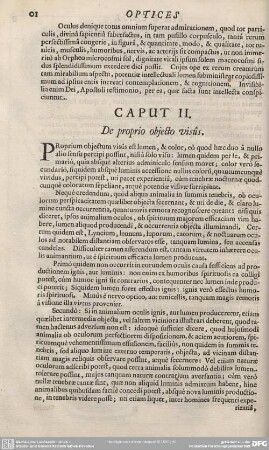 CAPUT II. De proprio objecto visus.