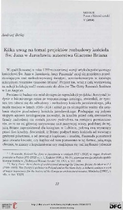 5: Kilka uwag na temat projektów rozbudowy kościoła Św. Jana w Jarosławiu autorstwa Giacomo Briana