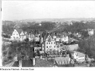 Loschwitz (Dresden-Loschwitz). Stadtteilansicht Oberloschwitz. Blick nach Osten