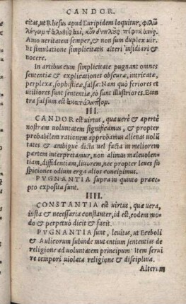 III. Candor