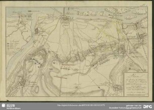 Plan der Postiion der Alliirten vor Cassel bei Maynz, während der Belagerung 1793. nebst der Affaire zwischen den Hessen u. Franzosen den 17ten April 1793.