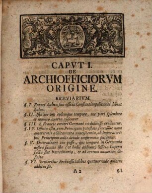 Ioh. Wilh. de Goebel ... De archiofficiorum S. R. I. origine, et archithesaurario disquisitio : Hannoverae MDCCX. edita