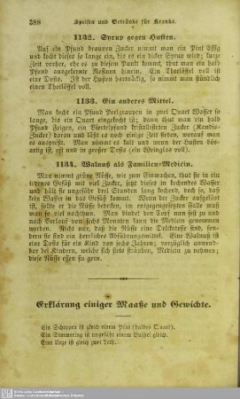 Erklärung einiger Maaße und Gewichte
