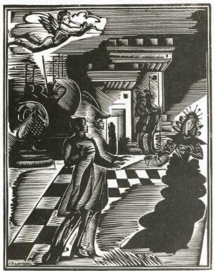 Illustration zu: Leonid Leonov M. , Die hözerne Königin u.a. ; Holzstich von Alexej Krawtschenko, um 1923