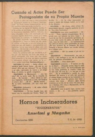 Cuando el actor puede ser protagonista de su propia muerte