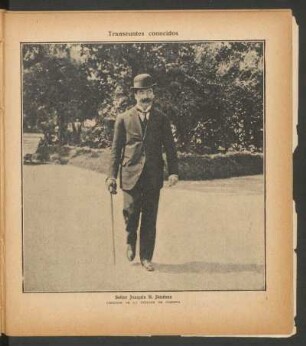 Señor Joaquín B. Jiménez, director de la Sección de Correos - [Fotografía] : Transeúntes conocidos
