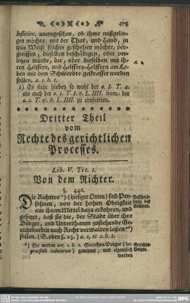 Dritter Theil vom Rechte des gerichtlichen Processes
