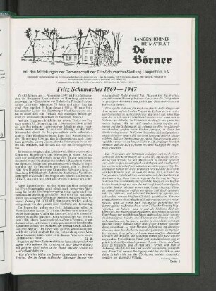 Fritz Schumacher 1869 - 1947