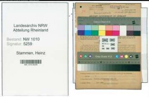 Entnazifizierung Heinz Stammen , geb. 22.12.1911 (Werkstattleiter)