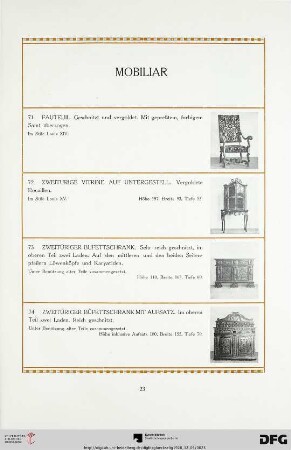Mobiliar (Nr. 71-94)