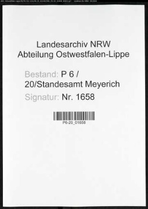 Sterberegister Standesamt Meyrich