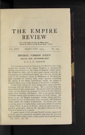 Imperial Foreign Policy.