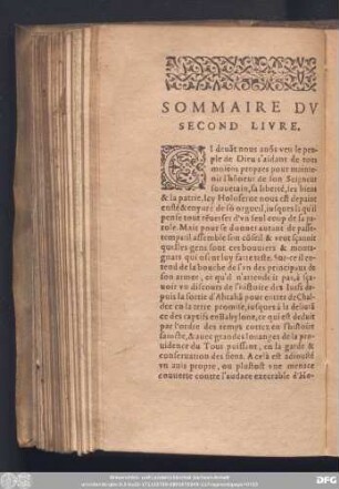 Sommaire Du Second Livre.