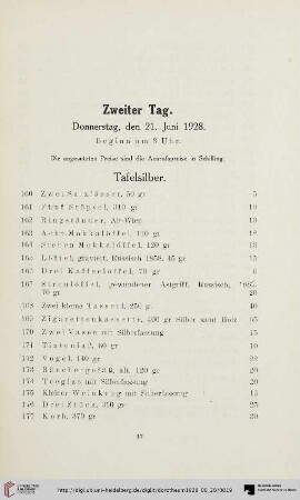 Tafelsilber (Nr. 160-211)