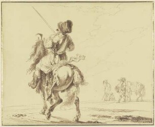Ungarischer Reiter mit Pelzmütze und Ziegenfell