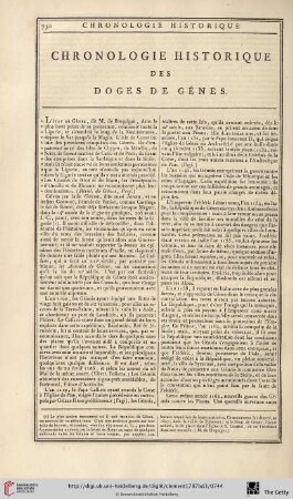 Chronologie historique des doges de Gênes