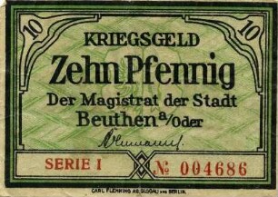 Kriegsgeld - 10 Pfennig