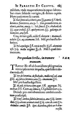 Pro quodam Scriba, in tremore manuum.