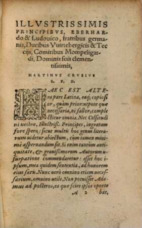 Martini Crusii Grammaticae latinae, cum Graeca congruentis Pars ..., 2
