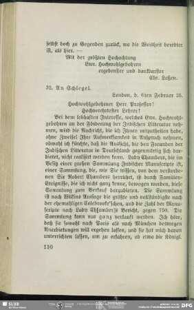Christian Lassen an August Wilhelm von Schlegel, London, 06.02.1825