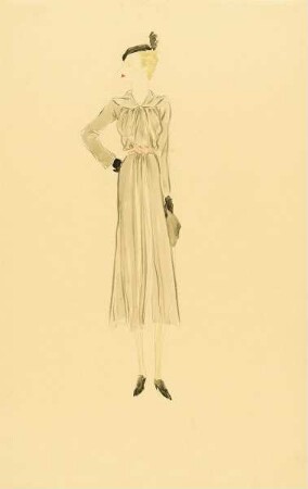 Dame in grauem Kleid