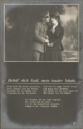 Behüt' dich Gott, mein trauter Schatz.