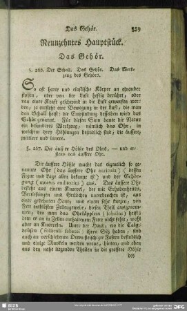 Neunzehntes Hauptstück. Das Gehör