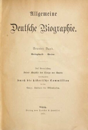 Allgemeine Deutsche Biographie, 9. Geringswald - Gruber
