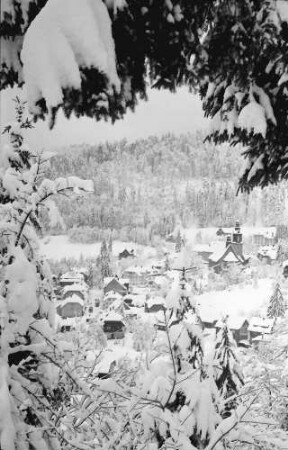 Todtmoos: Blick von oben auf Todtmoos; etwas tiefer und Vordergrund