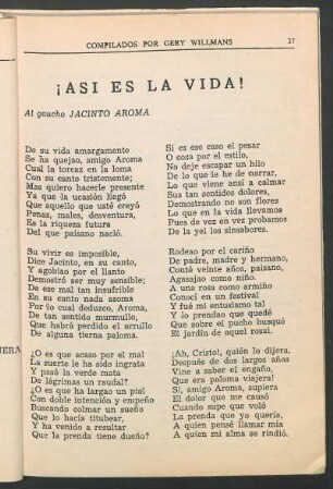 ¡Así es la vida! : Al gaucho Jacinto Aroma