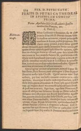 Feriis D. Petri Cathedrae In Epistolam ...