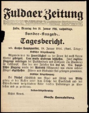 Ausgabe vom Dienstag, den 18. Januar 1916.