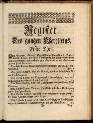 Register. Des gantzen Werckleins.