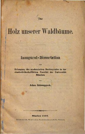 Das Holz unserer Waldbäume