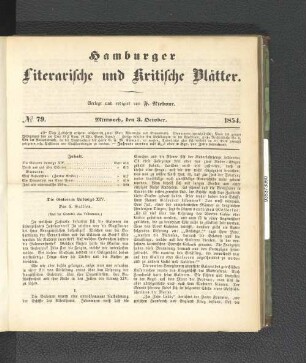 No. 79. 3. Oktober 1854