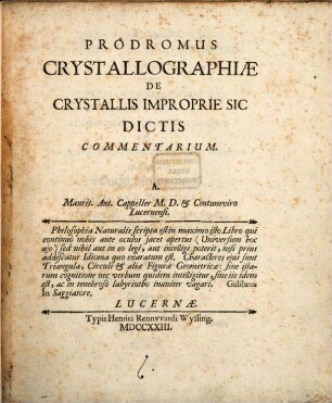 Prodromus Crystallographiae De Crystallis Improprie Sic Dictis Commentarium