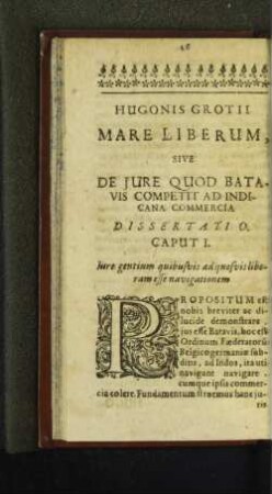 Hugonis Grotii Mare Liberum, Sive De Jure Quod ...