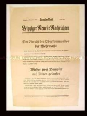 Sonderblatt der "Leipziger Neuesten Nachrichten"